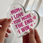 Mum Gift For Mothers Day Birthday Freestanding Acrylic Heart Mum Gift For Mothers Day Birthday Freestanding Acrylic Heart