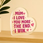 Mum Gift For Mothers Day Birthday Freestanding Acrylic Heart Mum Gift For Mothers Day Birthday Freestanding Acrylic Heart
