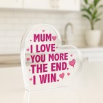 Mum Gift For Mothers Day Birthday Freestanding Acrylic Heart Mum Gift For Mothers Day Birthday Freestanding Acrylic Heart
