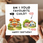 Funny Mum Birthday Card From Son Daughter Favourite Child Card