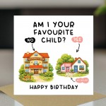 Funny Mum Birthday Card From Son Daughter Favourite Child Card