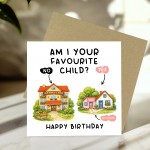 Funny Mum Birthday Card From Son Daughter Favourite Child Card