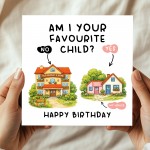 Funny Mum Birthday Card From Son Daughter Favourite Child Card