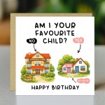 Funny Mum Birthday Card From Son Daughter Favourite Child Card
