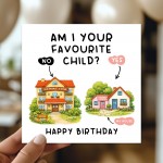 Funny Mum Birthday Card From Son Daughter Favourite Child Card