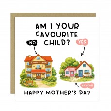 Funny Mothers Day Card From Son Daughter Favourite Child Card