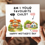 Funny Mothers Day Card From Son Daughter Favourite Child Card