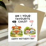 Funny Mothers Day Card From Son Daughter Favourite Child Card