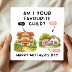 Funny Mothers Day Card From Son Daughter Favourite Child Card