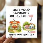 Funny Mothers Day Card From Son Daughter Favourite Child Card