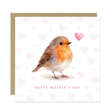Happy Mothers Day Card With Robin Design Beautiful Card For Mum