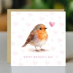 Happy Mothers Day Card With Robin Design Beautiful Card For Mum Happy Mothers Day Card With Robin Design Beautiful Card For Mum