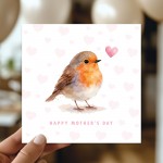 Happy Mothers Day Card With Robin Design Beautiful Card For Mum Happy Mothers Day Card With Robin Design Beautiful Card For Mum