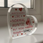 Gift for Auntie Handmade Heart Plaque Auntiesaurus Rawrsome Gift