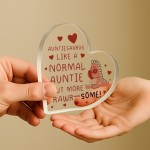 Gift for Auntie Handmade Heart Plaque Auntiesaurus Rawrsome Gift