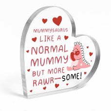 Gift for Mummy Handmade Heart Plaque Mummysaurus Rawrsome Gift