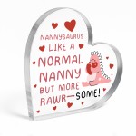 Gift for Nanny Handmade Heart Plaque Nannysaurus Rawrsome Gift
