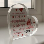 Gift for Nanny Handmade Heart Plaque Nannysaurus Rawrsome Gift