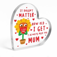 Mum Gift For Birthday Christmas I Love You Heart Acrylic Plaque