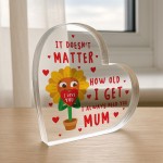 Mum Gift For Birthday Christmas I Love You Heart Acrylic Plaque