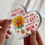 Mum Gift For Birthday Christmas I Love You Heart Acrylic Plaque
