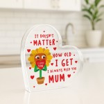Mum Gift For Birthday Christmas I Love You Heart Acrylic Plaque