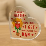 Nan Gift For Birthday Christmas I Love You Heart Acrylic Plaque