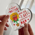 Nan Gift For Birthday Christmas I Love You Heart Acrylic Plaque