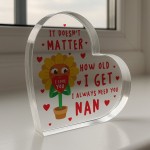 Nan Gift For Birthday Christmas I Love You Heart Acrylic Plaque