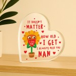 Nan Gift For Birthday Christmas I Love You Heart Acrylic Plaque