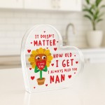 Nan Gift For Birthday Christmas I Love You Heart Acrylic Plaque