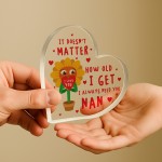 Nan Gift For Birthday Christmas I Love You Heart Acrylic Plaque