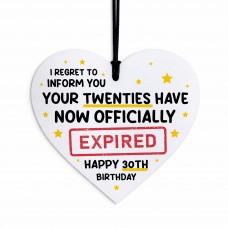 Funny 30th Birthday Gift for Him Her Expired Acrylic Heart