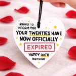 Funny 30th Birthday Gift for Him Her Expired Acrylic Heart