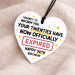 Funny 30th Birthday Gift for Him Her Expired Acrylic Heart
