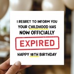 Funny 18th Birthday Card for Him Her Expired Childhood Funny