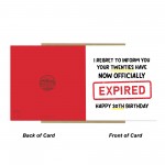 Funny 30th Birthday Card for Him Her Expired Birthday Card