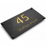 Number Signs Personalised House Door Plaque Matt Black Gold Number Signs Personalised House Door Plaque Matt Black Gold