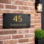 Number Signs Personalised House Door Plaque Matt Black Gold Number Signs Personalised House Door Plaque Matt Black Gold