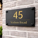Number Signs Personalised House Door Plaque Matt Black Gold Number Signs Personalised House Door Plaque Matt Black Gold