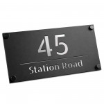 Number Signs Personalised House Door Plaque Matt Black Silver
