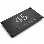 Number Signs Personalised House Door Plaque Matt Black Silver