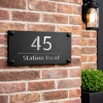 Number Signs Personalised House Door Plaque Matt Black Silver