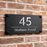 Number Signs Personalised House Door Plaque Matt Black Silver
