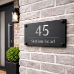 Number Signs Personalised House Door Plaque Matt Black Silver