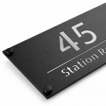 Number Signs Personalised House Door Plaque Matt Black Silver