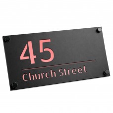 House Sign Door Number Personalised Address Plaque Rose Gold