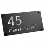 House Sign Door Number Personalised Address Plaque Matt Black
