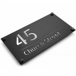House Sign Door Number Personalised Address Plaque Matt Black