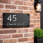 House Sign Door Number Personalised Address Plaque Matt Black